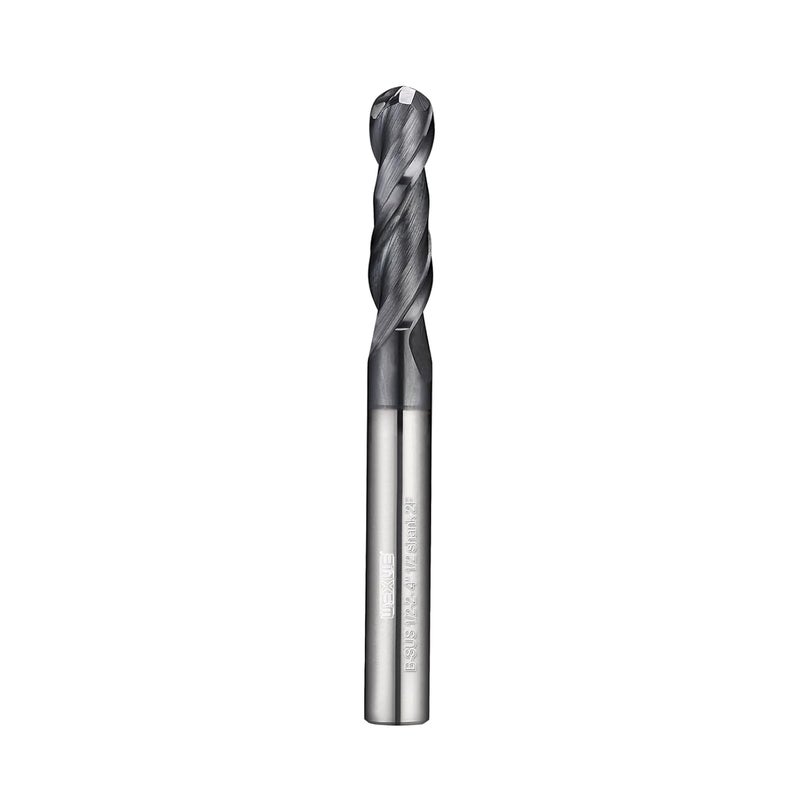 WEXWE Tools Extra Long Carbide Ball Nose End Mill for Cutting Alloy Steels, with HRC62 Tungsten Carbide+AlTiN Coating,4" Overall Length CNC Router Bits,1/2 Shank End Mill Bits (1/2-4" 1PCS) - Image 1